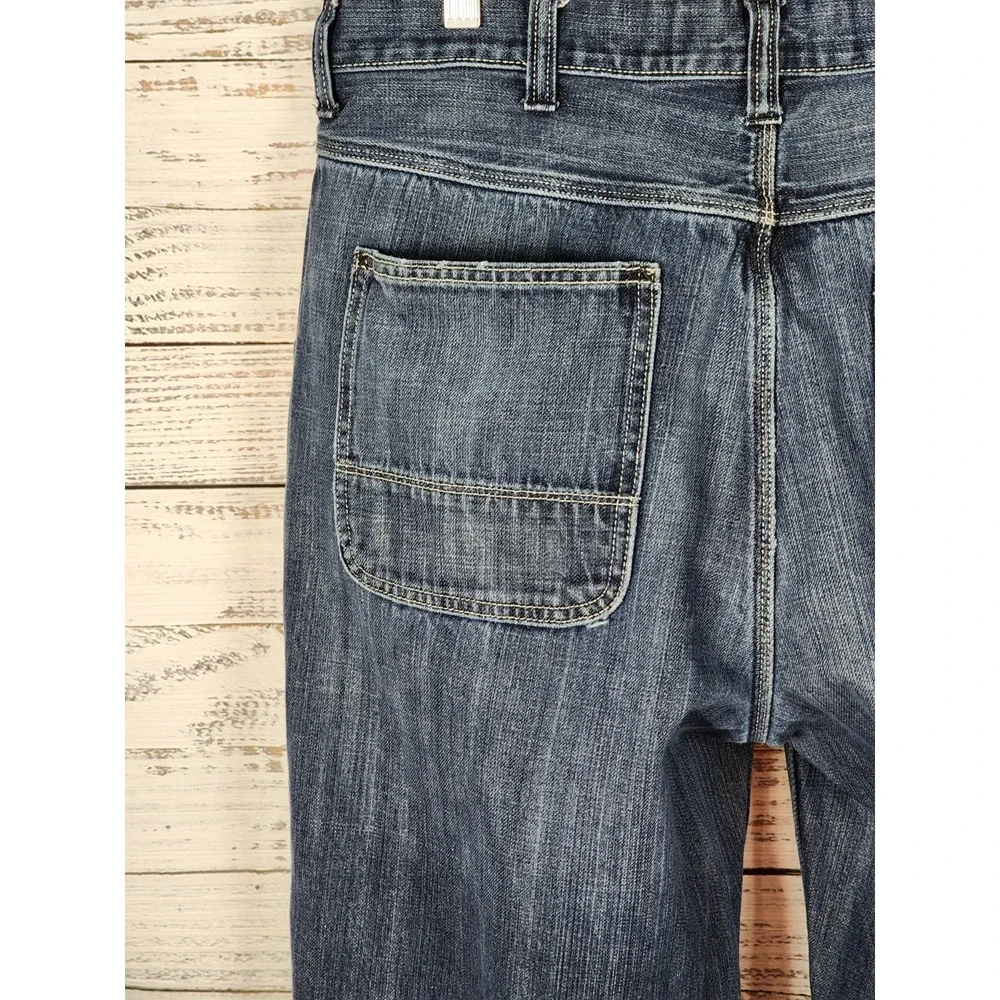 Vintage Old Navy Painters Jeans Mens 36x34 Med Blue Wash Denim Carpenter Utility